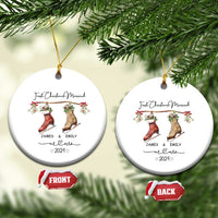 Personalised First Xmas Married Christmas Ornament Custom Name Mr & Mrs Wedding Gifts for Newlywed Couple - Wonder Print Shop