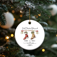 Personalised First Xmas Married Christmas Ornament Custom Name Mr & Mrs Wedding Gifts for Newlywed Couple - Wonder Print Shop
