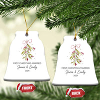 Personalised First Xmas Married Christmas Ornament Custom Name 2024 Keepsake Wedding Gifts for Couple - Wonder Print Shop