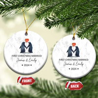 Personalised First Xmas Married Christmas Ornament Custom Name 2024 Wedding Gifts for Couple Her or Him - Wonder Print Shop