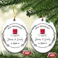Personalised 40th Wedding Anniversary Christmas Ornament Custom Name Ruby 40 Years of Marriage - Wonder Print Shop