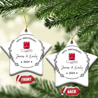 Personalised 40th Wedding Anniversary Christmas Ornament Custom Name Ruby 40 Years of Marriage - Wonder Print Shop