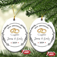 Personalised 50th Wedding Anniversary Christmas Ornament Custom Name Gold 50 Years of Marriage - Wonder Print Shop