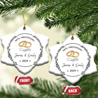 Personalised 50th Wedding Anniversary Christmas Ornament Custom Name Gold 50 Years of Marriage - Wonder Print Shop