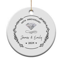 Personalised 60th Wedding Anniversary Christmas Ornament Custom Name Diamond 60 Years of Marriage - Wonder Print Shop