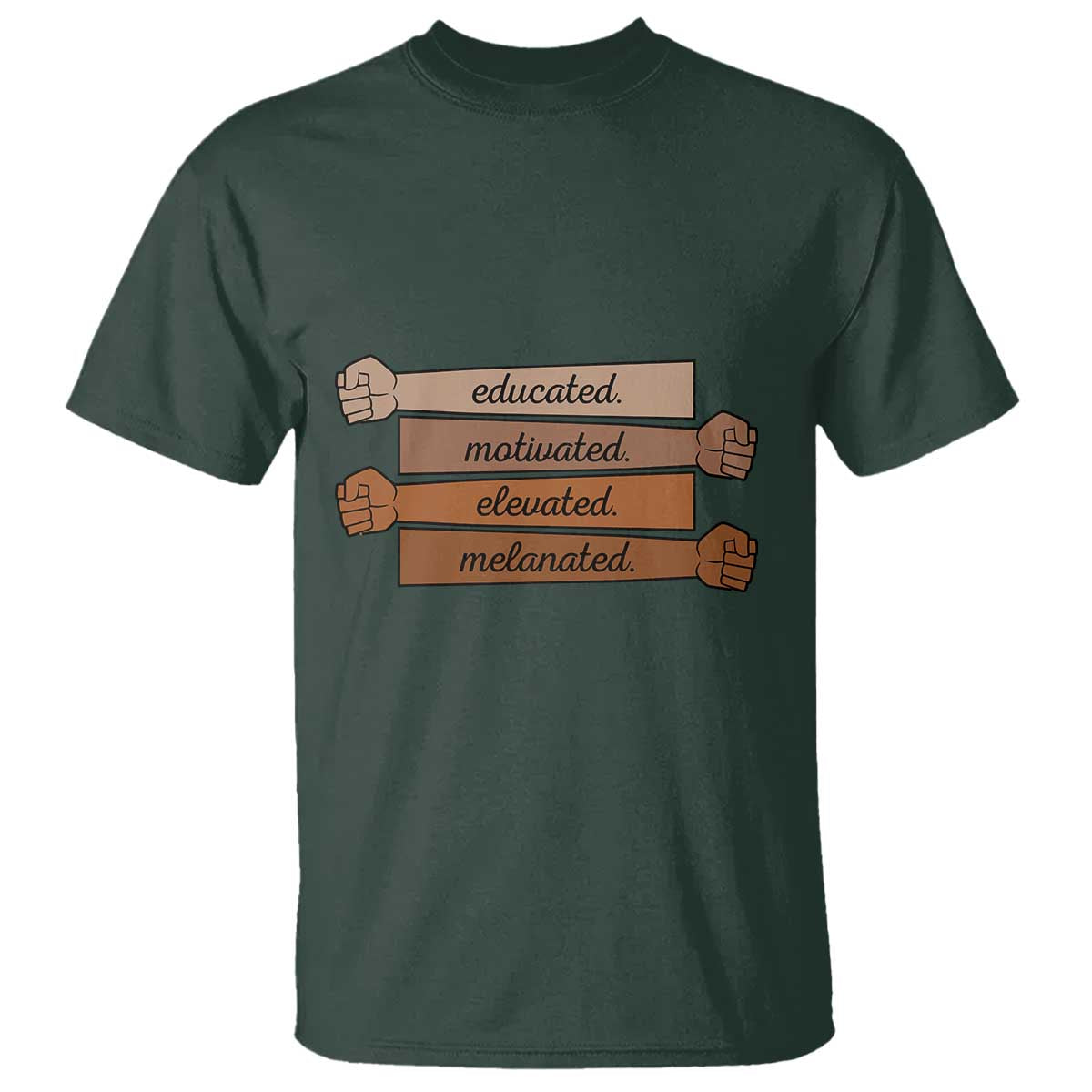 Black Pride T Shirt Educated Motivated Elevated Melanated BLM Melanin