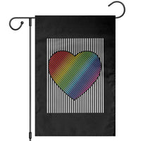 LGBT Pride Garden Flag LGBTQ Support Retro Valentines Rainbow Heart - Wonder Print Shop