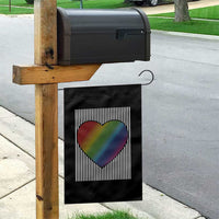 LGBT Pride Garden Flag LGBTQ Support Retro Valentines Rainbow Heart - Wonder Print Shop