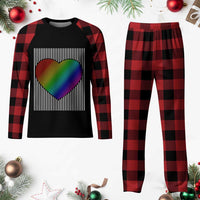 LGBT Pride Plaid Pajama Set LGBTQ Support Retro Valentines Rainbow Heart - Wonder Print Shop