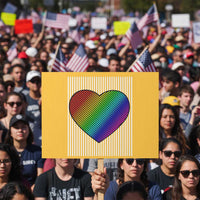 LGBT Pride Protest Sign LGBTQ Support Retro Valentines Rainbow Heart - Wonder Print Shop