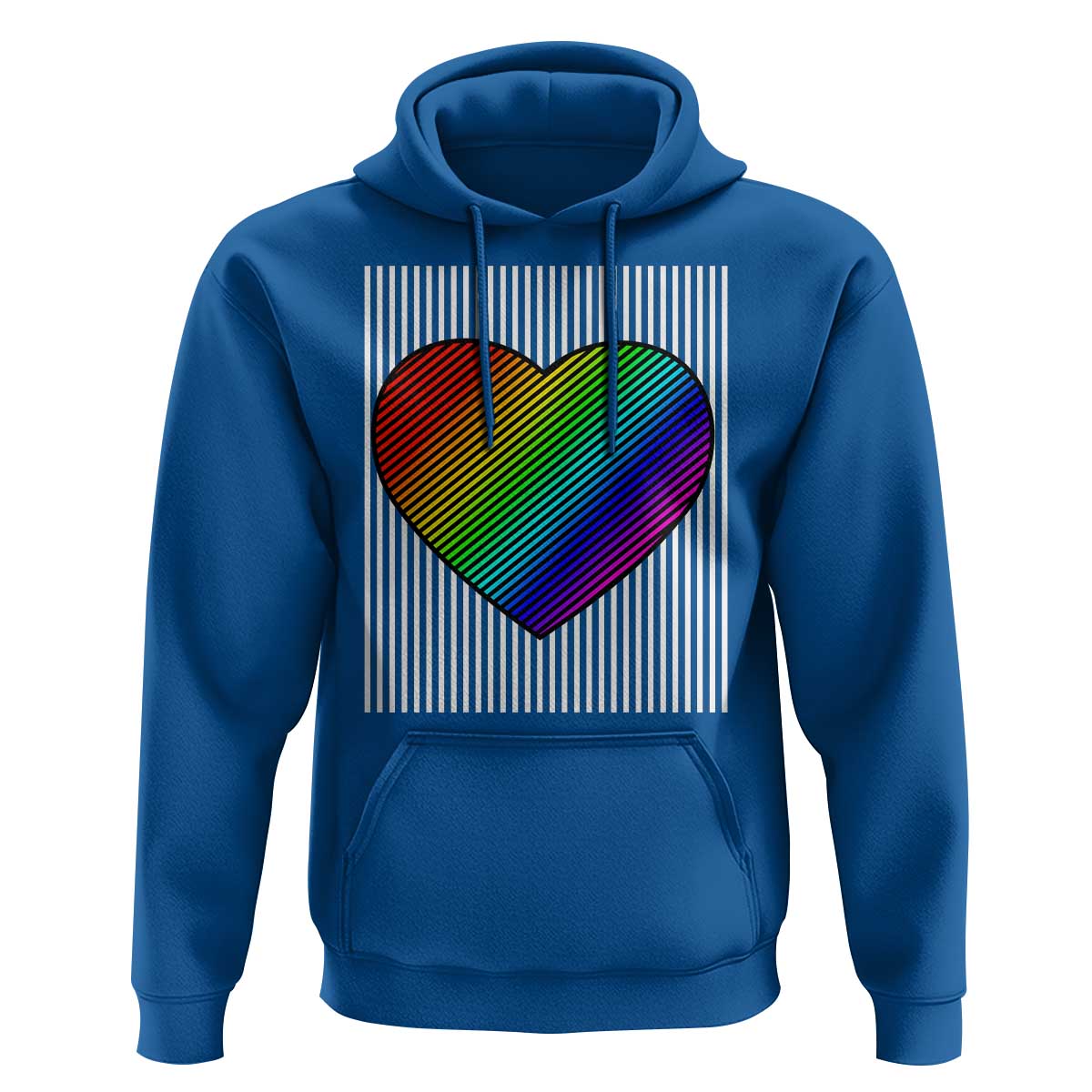 Retro Valentines Rainbow Heart Hoodie LGBT Pride LGBTQ Support