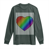 LGBT Pride Long Sleeve Shirt LGBTQ Support Retro Valentines Rainbow Heart
