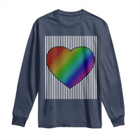 LGBT Pride Long Sleeve Shirt LGBTQ Support Retro Valentines Rainbow Heart