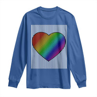 LGBT Pride Long Sleeve Shirt LGBTQ Support Retro Valentines Rainbow Heart