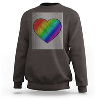 Retro Valentines Rainbow Heart Sweatshirt LGBT Pride LGBTQ Support