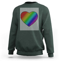 Retro Valentines Rainbow Heart Sweatshirt LGBT Pride LGBTQ Support