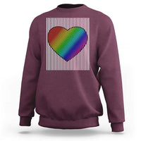 Retro Valentines Rainbow Heart Sweatshirt LGBT Pride LGBTQ Support