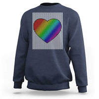 Retro Valentines Rainbow Heart Sweatshirt LGBT Pride LGBTQ Support