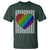 Retro Valentines Rainbow Heart T Shirt LGBT Pride LGBTQ Support