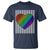 Retro Valentines Rainbow Heart T Shirt LGBT Pride LGBTQ Support
