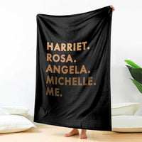 Harriet Rosa Angela Michelle Me Throw Blanket Black History Month Feminist Women Leaders - Wonder Print Shop