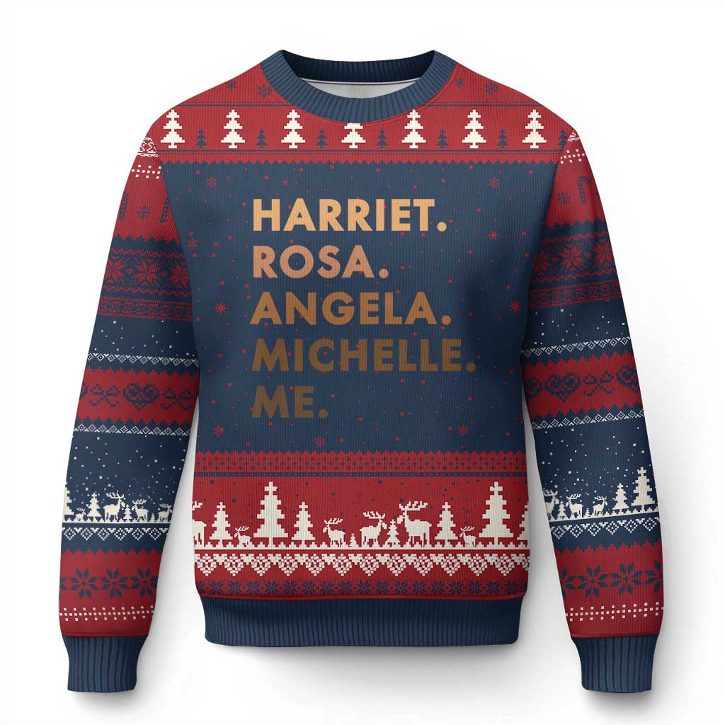 Harriet Rosa Angela Michelle Me Ugly Christmas Sweater Black History Month Feminist Women Leaders - Wonder Print Shop