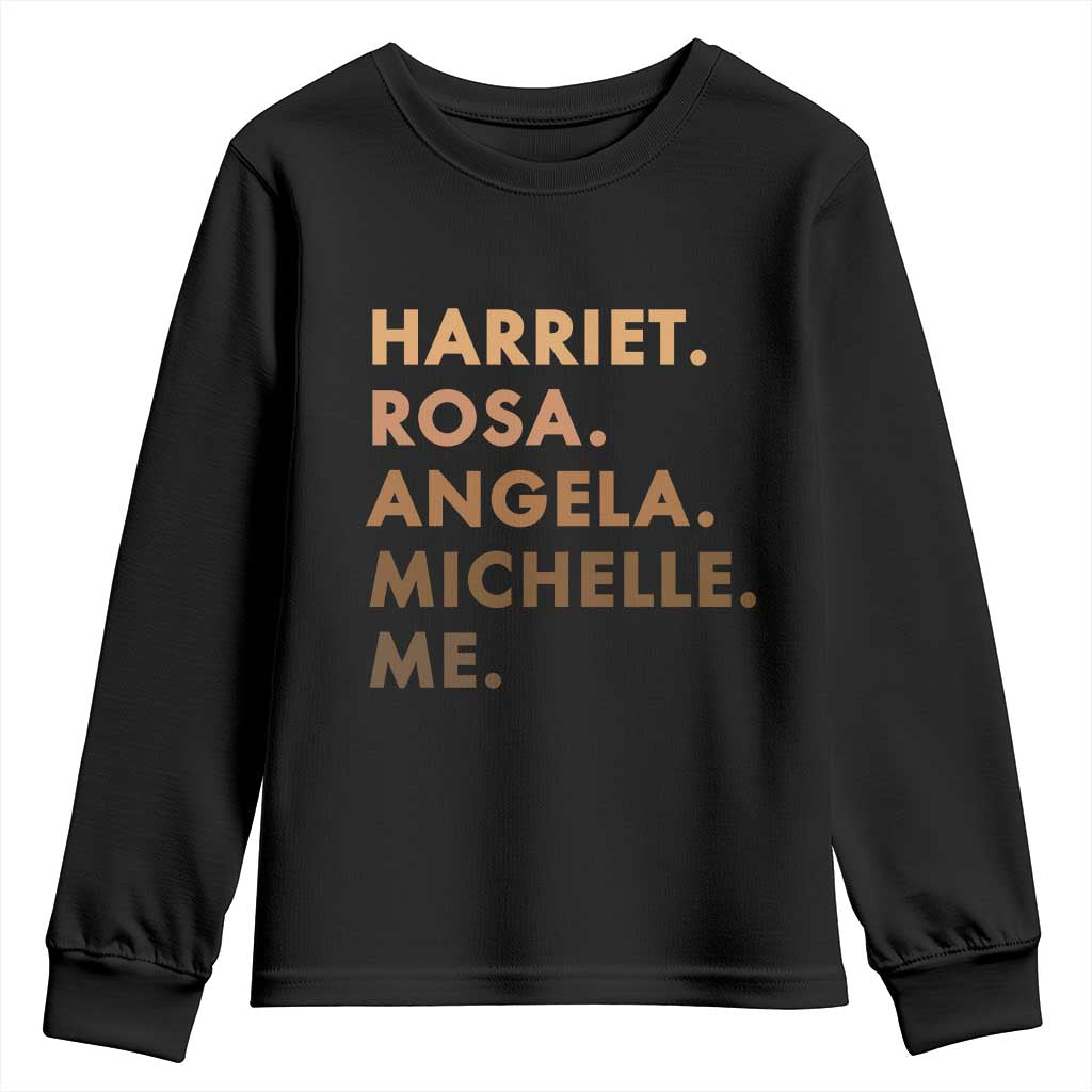 Harriet Rosa Angela Michelle Me Youth Sweatshirt Black History Month Feminist Women Leaders - Wonder Print Shop