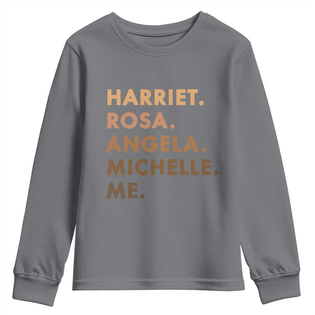 Harriet Rosa Angela Michelle Me Youth Sweatshirt Black History Month Feminist Women Leaders - Wonder Print Shop