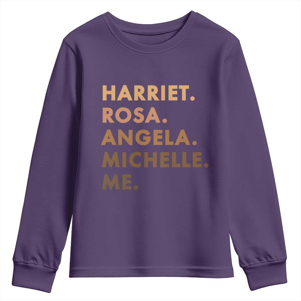 Harriet Rosa Angela Michelle Me Youth Sweatshirt Black History Month Feminist Women Leaders - Wonder Print Shop