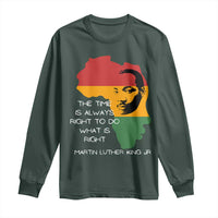 Martin Luther King Jr. Long Sleeve Shirt The Time Is Always Right To Do What Is Right MLK African Map