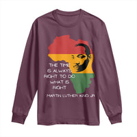 Martin Luther King Jr. Long Sleeve Shirt The Time Is Always Right To Do What Is Right MLK African Map