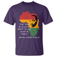 Martin Luther King Jr. T Shirt The Time Is Always Right To Do What Is Right MLK African Map