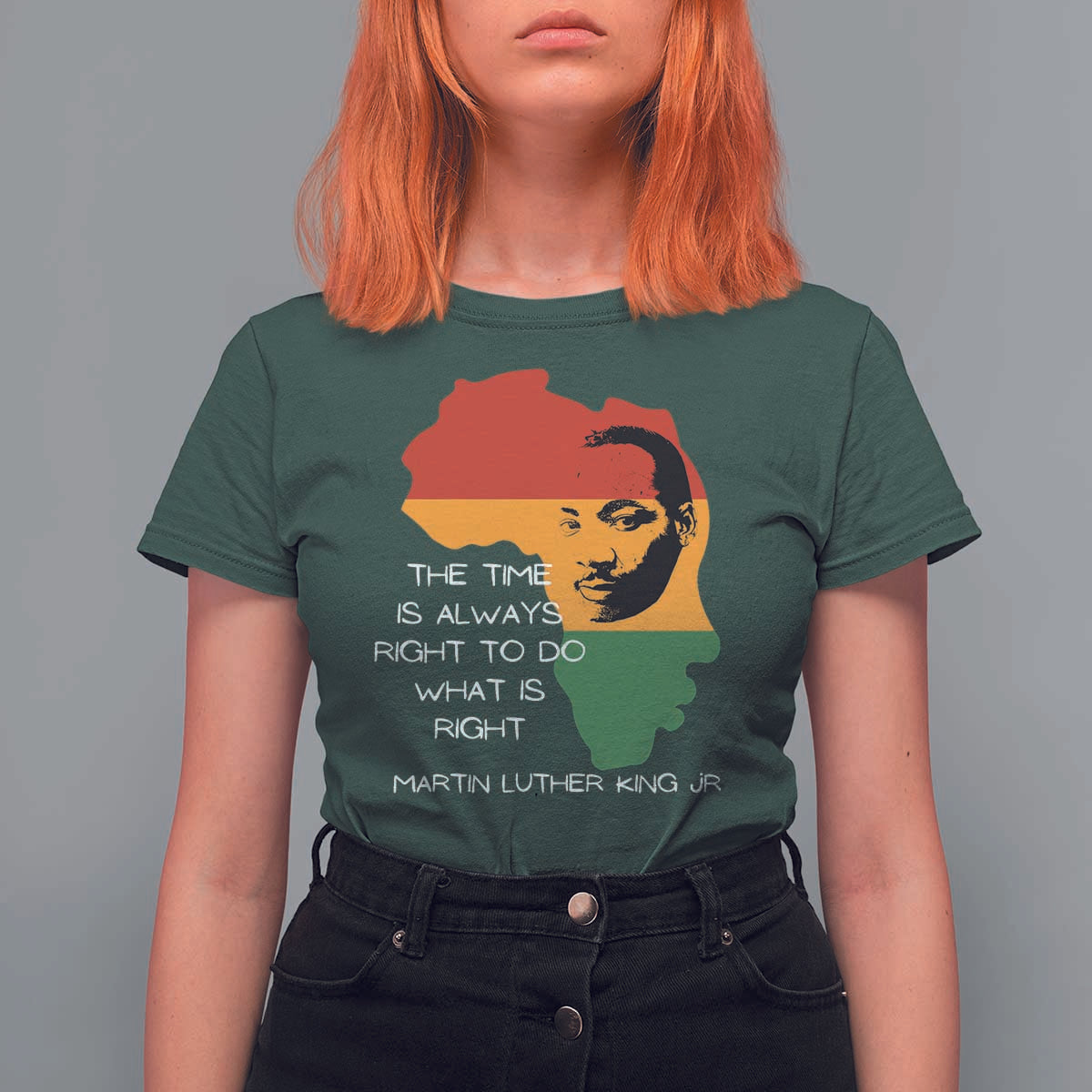 Martin Luther King Jr. T Shirt For Women The Time Is Always Right To Do What Is Right MLK African Map