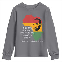Martin Luther King Jr. Youth Sweatshirt The Time Is Always Right To Do What Is Right MLK African Map