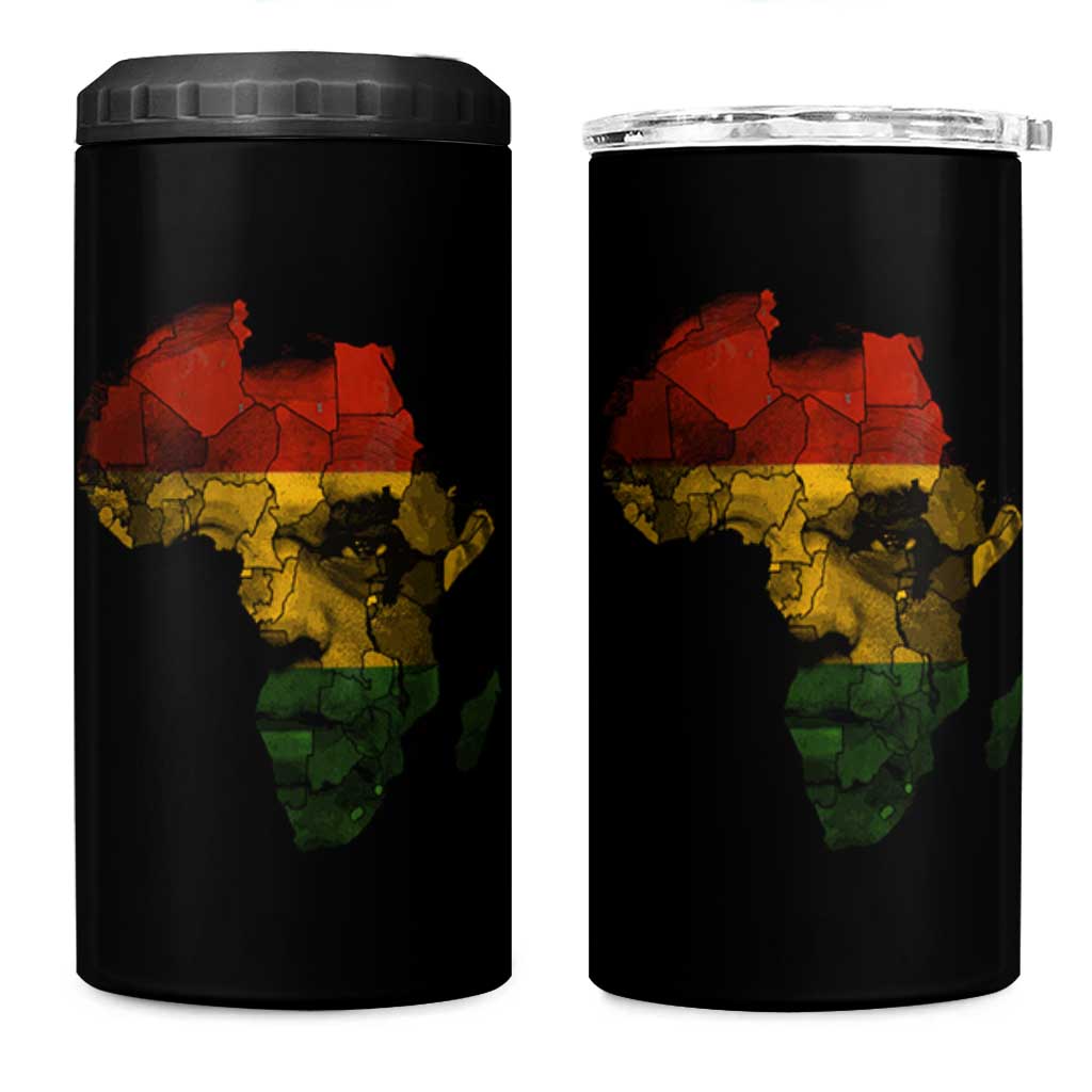 Black History Month 4 in 1 Can Cooler Tumbler Pan African Africa Map Black Pride - Wonder Print Shop