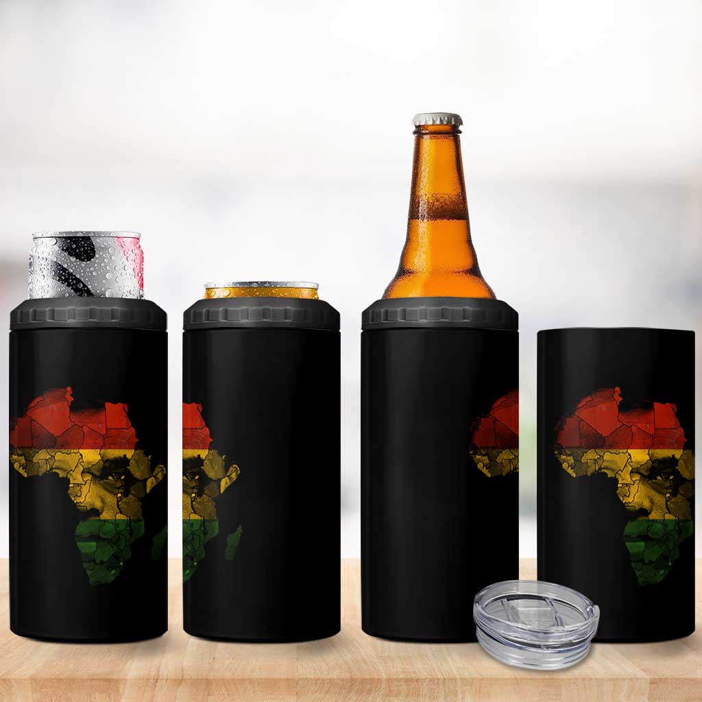 Black History Month 4 in 1 Can Cooler Tumbler Pan African Africa Map Black Pride - Wonder Print Shop