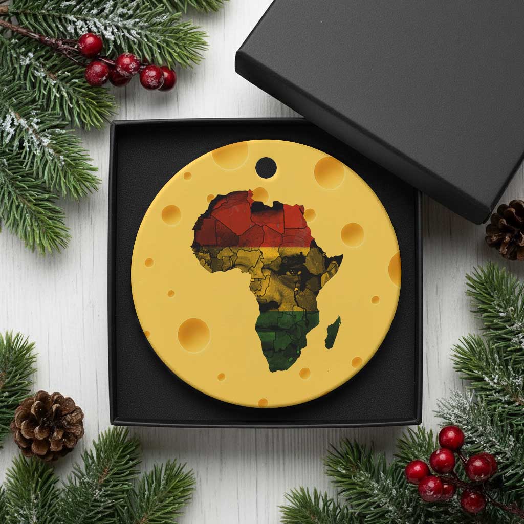 Black History Month Ceramic Ornament Pan African Africa Map Black Pride - Wonder Print Shop