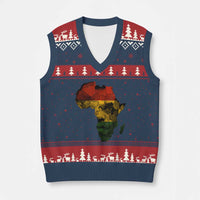 Black History Month V-Neck Knit Sweater Vest Pan African Africa Map Black Pride - Wonder Print Shop