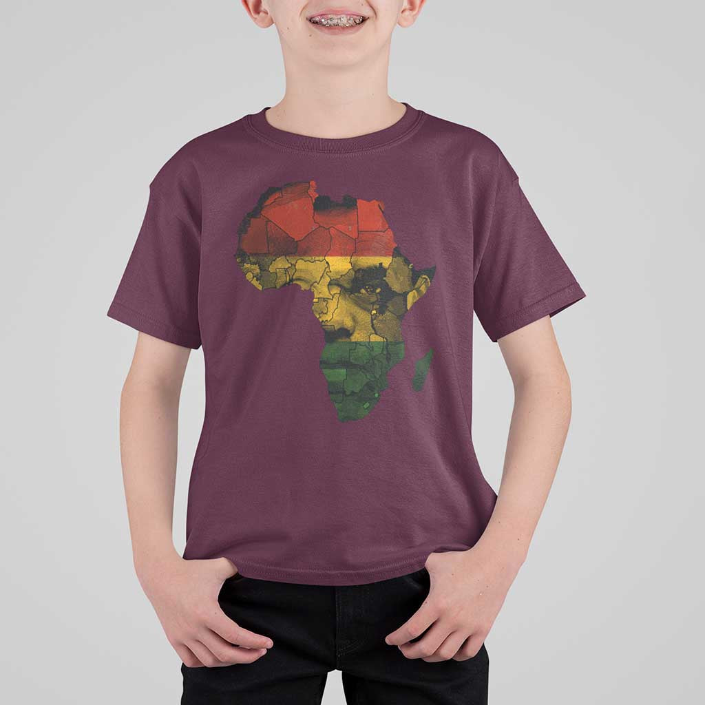 Black History Month T Shirt For Kid Pan African Africa Map Black Pride - Wonder Print Shop