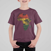 Black History Month T Shirt For Kid Pan African Africa Map Black Pride - Wonder Print Shop