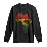 Black History Month Long Sleeve Shirt Pan African Africa Map Black Pride - Wonder Print Shop