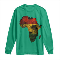 Black History Month Long Sleeve Shirt Pan African Africa Map Black Pride - Wonder Print Shop