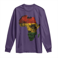Black History Month Long Sleeve Shirt Pan African Africa Map Black Pride - Wonder Print Shop