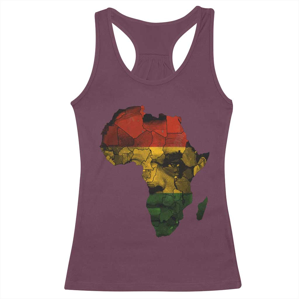 Black History Month Racerback Tank Top Pan African Africa Map Black Pride - Wonder Print Shop