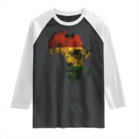 Black History Month Raglan Shirt Pan African Africa Map Black Pride - Wonder Print Shop