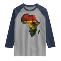 Black History Month Raglan Shirt Pan African Africa Map Black Pride - Wonder Print Shop