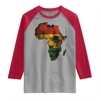 Black History Month Raglan Shirt Pan African Africa Map Black Pride - Wonder Print Shop