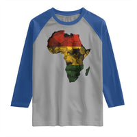 Black History Month Raglan Shirt Pan African Africa Map Black Pride - Wonder Print Shop