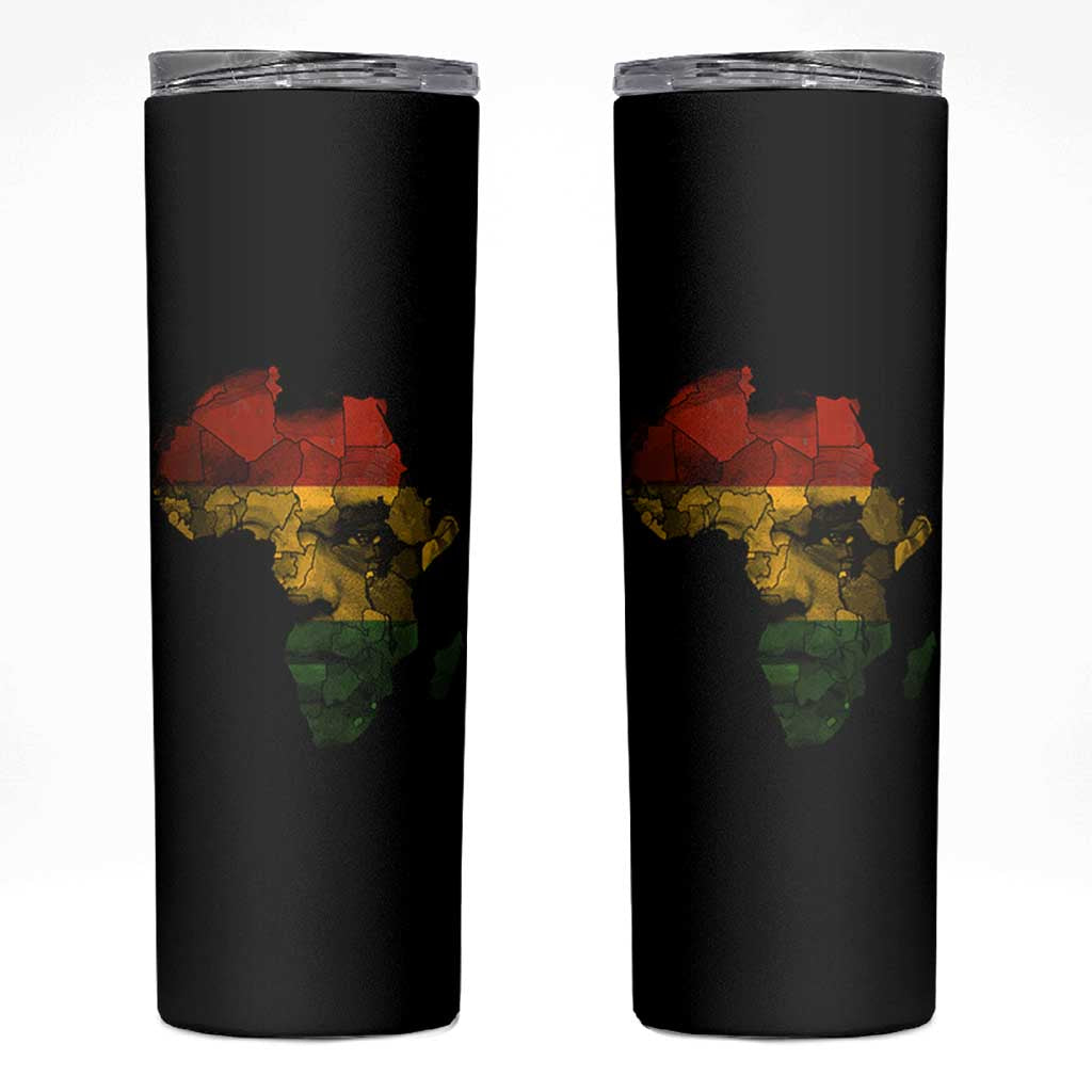 Black History Month Skinny Tumbler Pan African Africa Map Black Pride - Wonder Print Shop
