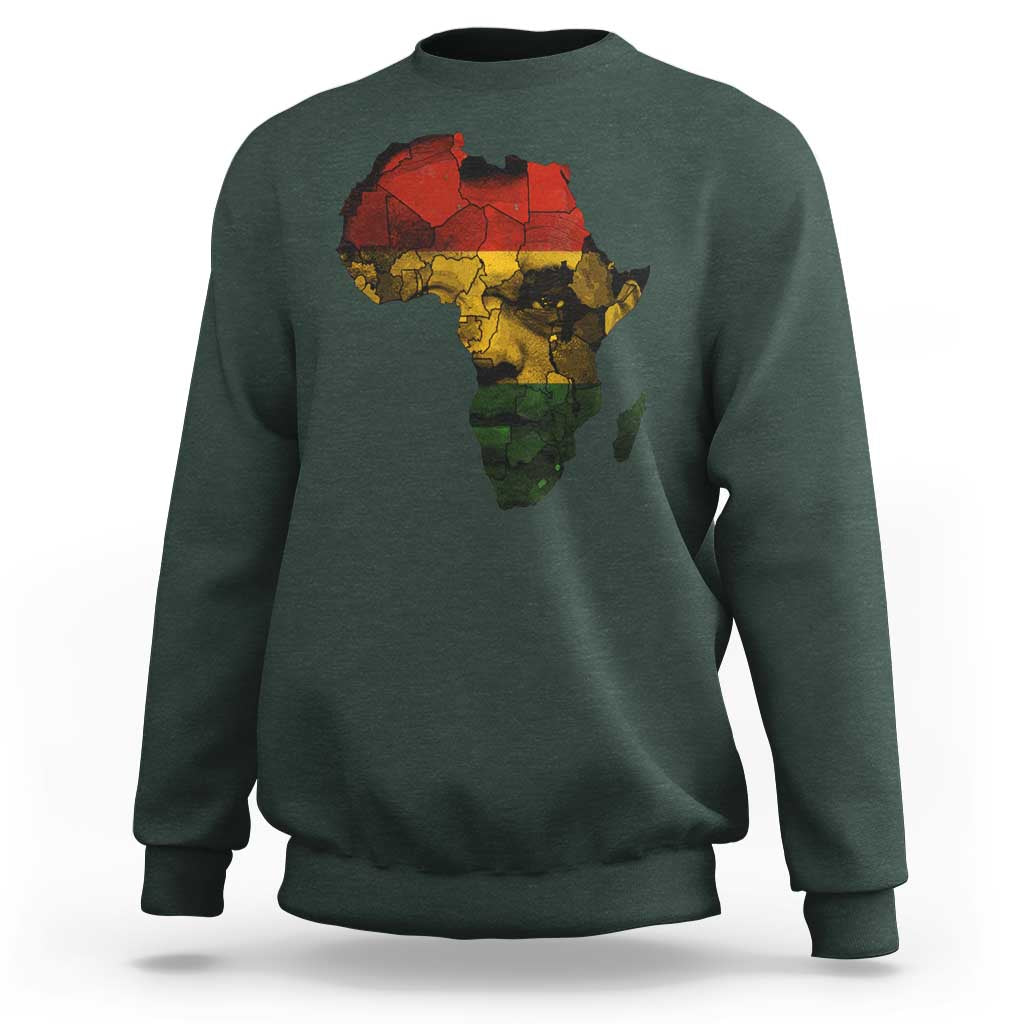Black History Month Sweatshirt Pan African Africa Map Black Pride - Wonder Print Shop